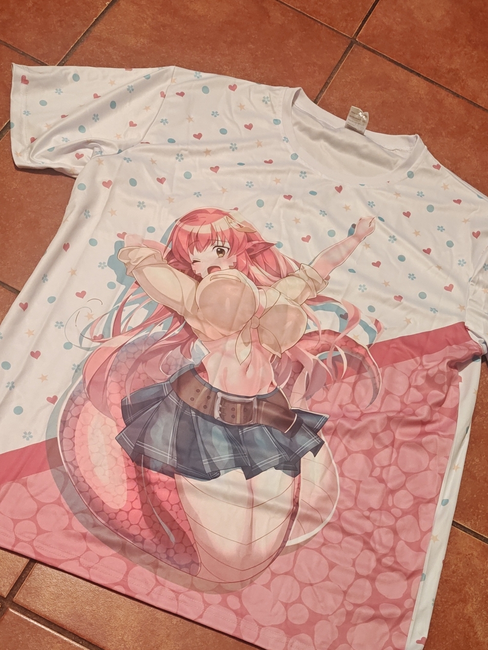 Anime Graphic White & Pink  Tee